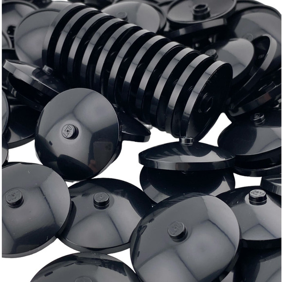 100 Lego Round Black Specialty Caps Plate 2x2 - New - A491 - Picture 1 of 12